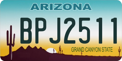 AZ license plate BPJ2511
