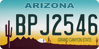 AZ license plate BPJ2546
