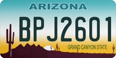 AZ license plate BPJ2601