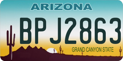 AZ license plate BPJ2863