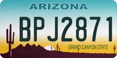 AZ license plate BPJ2871