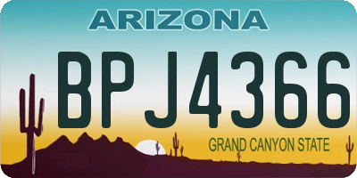 AZ license plate BPJ4366