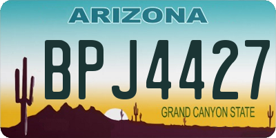 AZ license plate BPJ4427