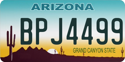 AZ license plate BPJ4499