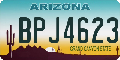 AZ license plate BPJ4623