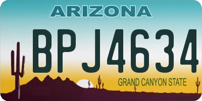 AZ license plate BPJ4634