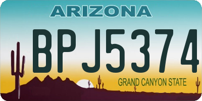 AZ license plate BPJ5374