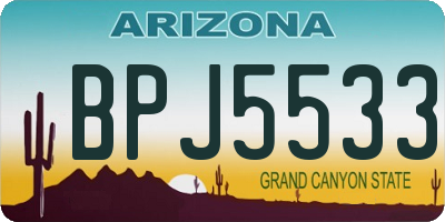 AZ license plate BPJ5533