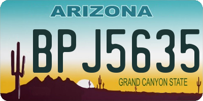 AZ license plate BPJ5635