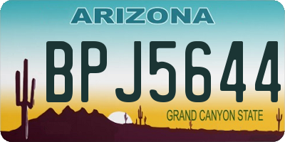 AZ license plate BPJ5644