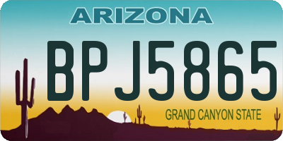 AZ license plate BPJ5865