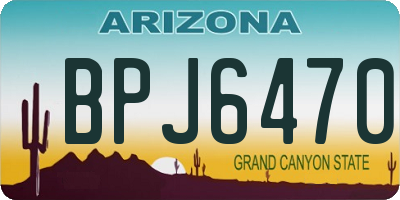 AZ license plate BPJ6470