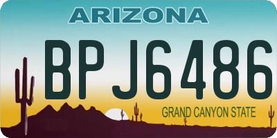 AZ license plate BPJ6486