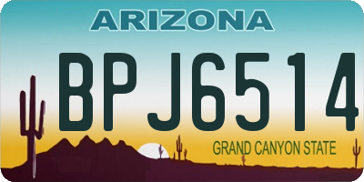 AZ license plate BPJ6514