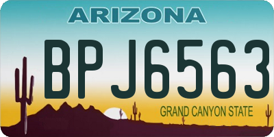 AZ license plate BPJ6563