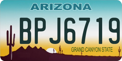 AZ license plate BPJ6719