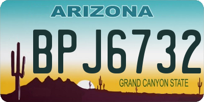 AZ license plate BPJ6732