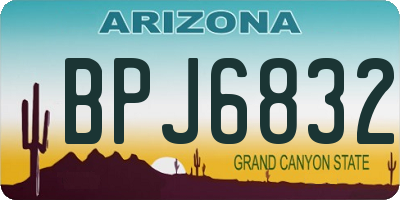 AZ license plate BPJ6832