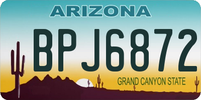 AZ license plate BPJ6872
