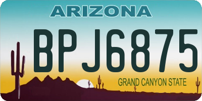 AZ license plate BPJ6875