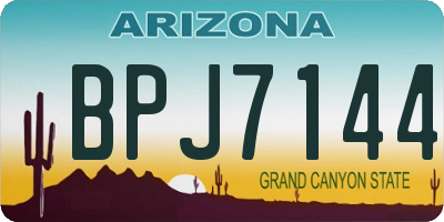 AZ license plate BPJ7144
