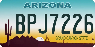 AZ license plate BPJ7226