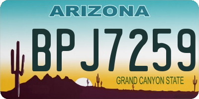 AZ license plate BPJ7259