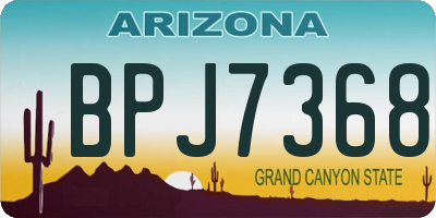AZ license plate BPJ7368