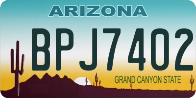 AZ license plate BPJ7402
