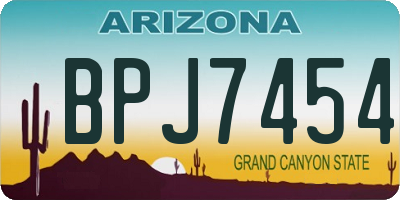 AZ license plate BPJ7454