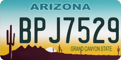 AZ license plate BPJ7529