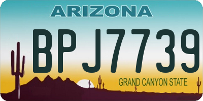 AZ license plate BPJ7739
