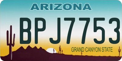 AZ license plate BPJ7753