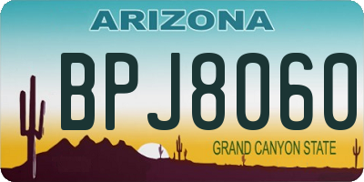 AZ license plate BPJ8060