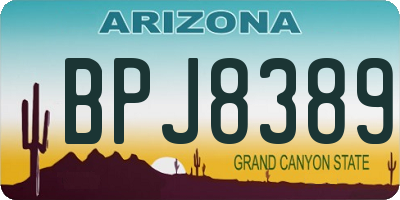 AZ license plate BPJ8389