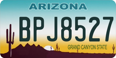 AZ license plate BPJ8527