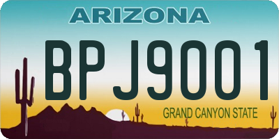 AZ license plate BPJ9001