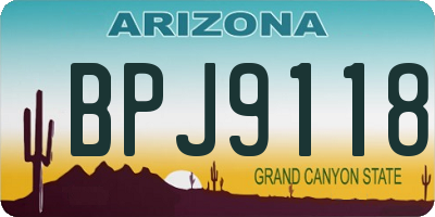 AZ license plate BPJ9118