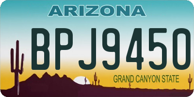 AZ license plate BPJ9450