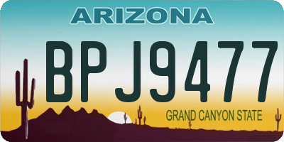 AZ license plate BPJ9477