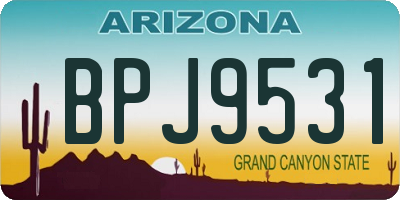 AZ license plate BPJ9531