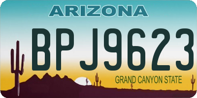 AZ license plate BPJ9623