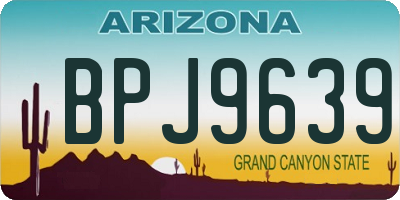 AZ license plate BPJ9639