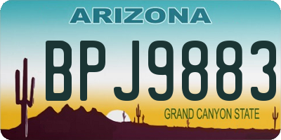 AZ license plate BPJ9883