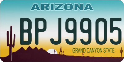 AZ license plate BPJ9905