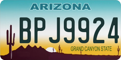 AZ license plate BPJ9924