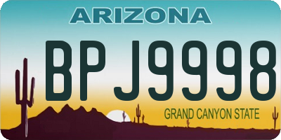 AZ license plate BPJ9998