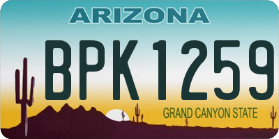 AZ license plate BPK1259