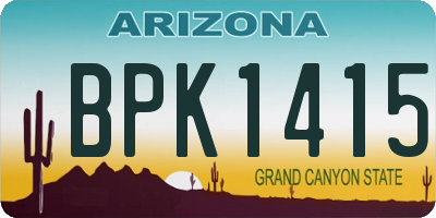 AZ license plate BPK1415