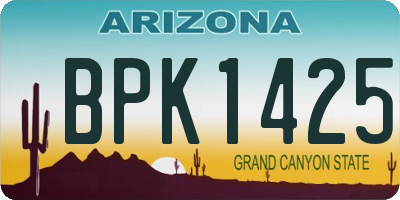 AZ license plate BPK1425